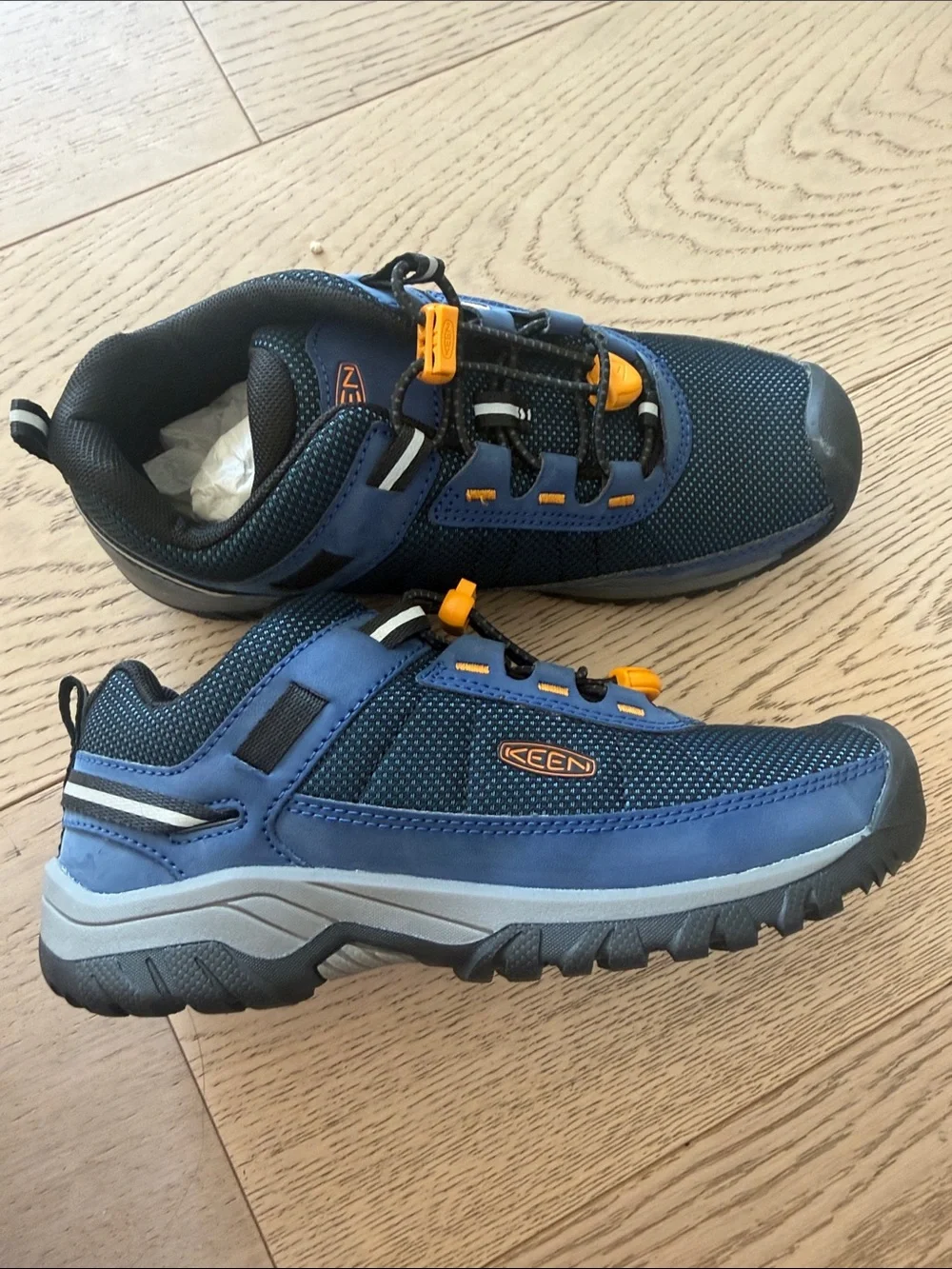 KEEN Kids Targhee Sport Vent Hiking Shoes Blue Orange Size 3 NEW